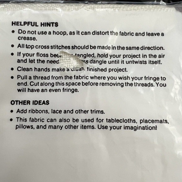 New Sealed MCG Textiles 45 x 58 Afghan Cloth 18 ct 100% Acrylic 5" Squares Ivory - Picture 6 of 8